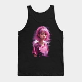 Pink hair anime girl Tank Top